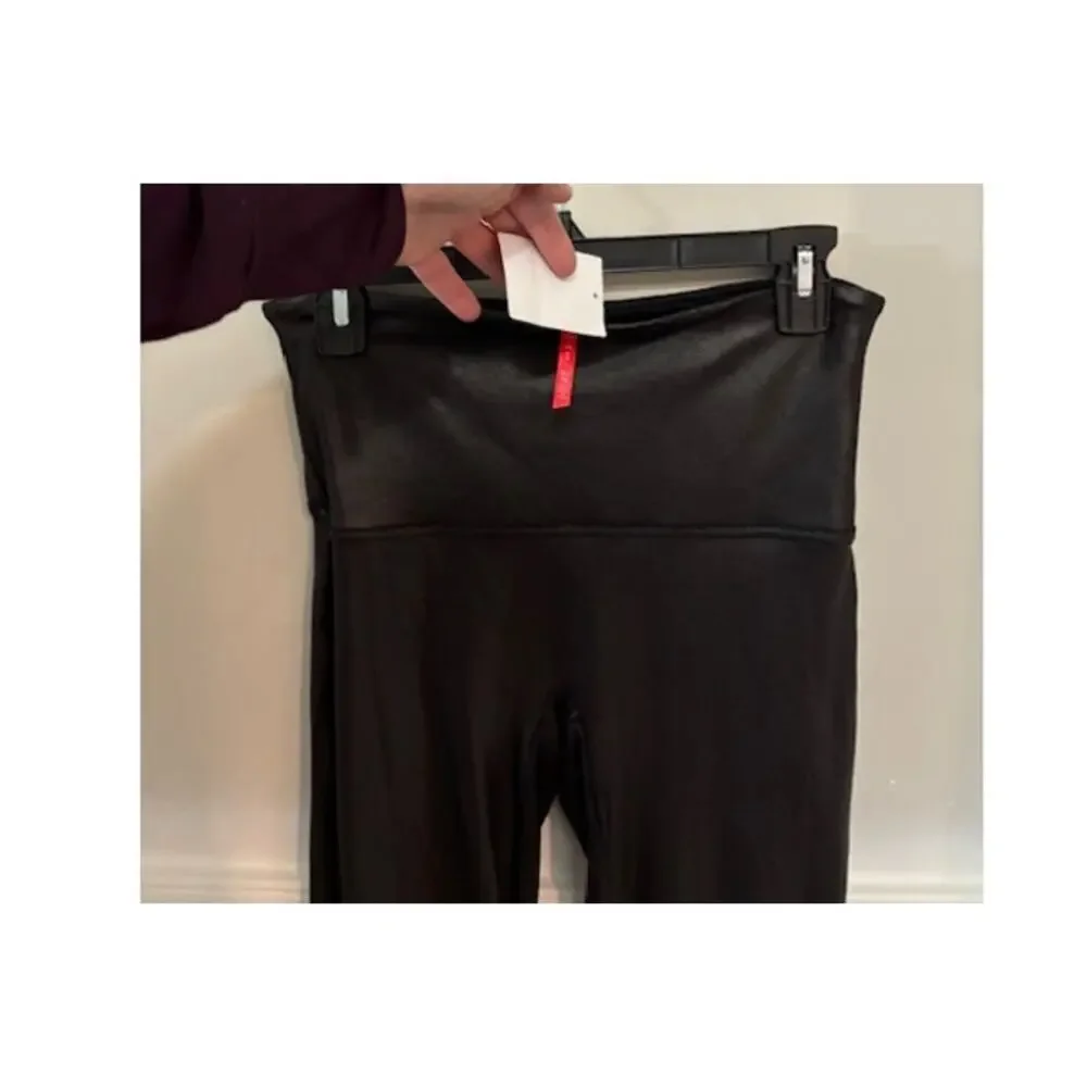Spanx Faux Leather Leggings Size XL Black Pants Stretch Shaping High Waist NWT